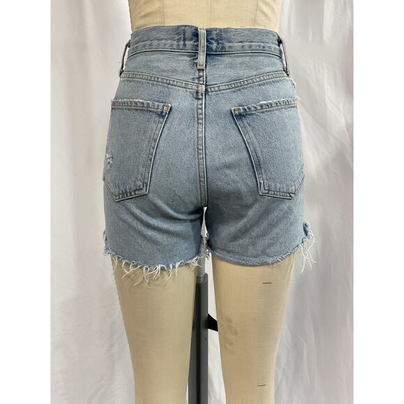 Agolde 'Parker' Blue Denim Jean Long Short Size 24 - Picture 3 of 5